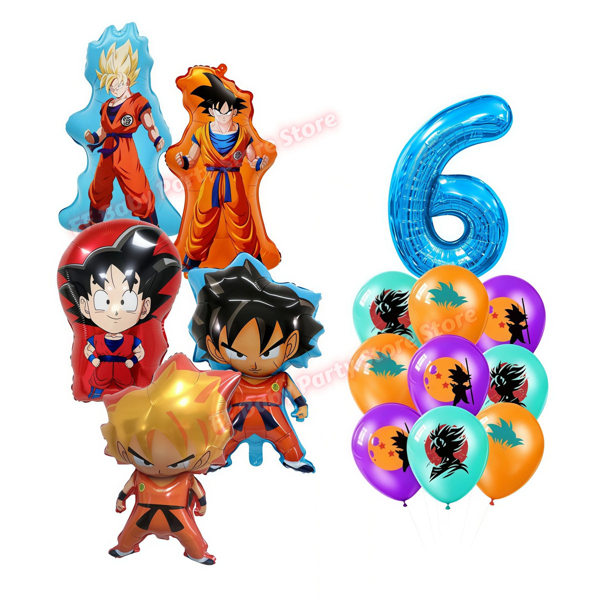 Dragon Ball Z Birthday Party Supplies – Goku Balloons, Cups & Plates Party Supply Set Babs 24pcs Balloons-6
