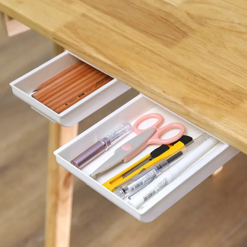 Self-Adhesive Under-Desk Drawer Box – No-Drill Storage Under-Desk Drawer Organizer Babs