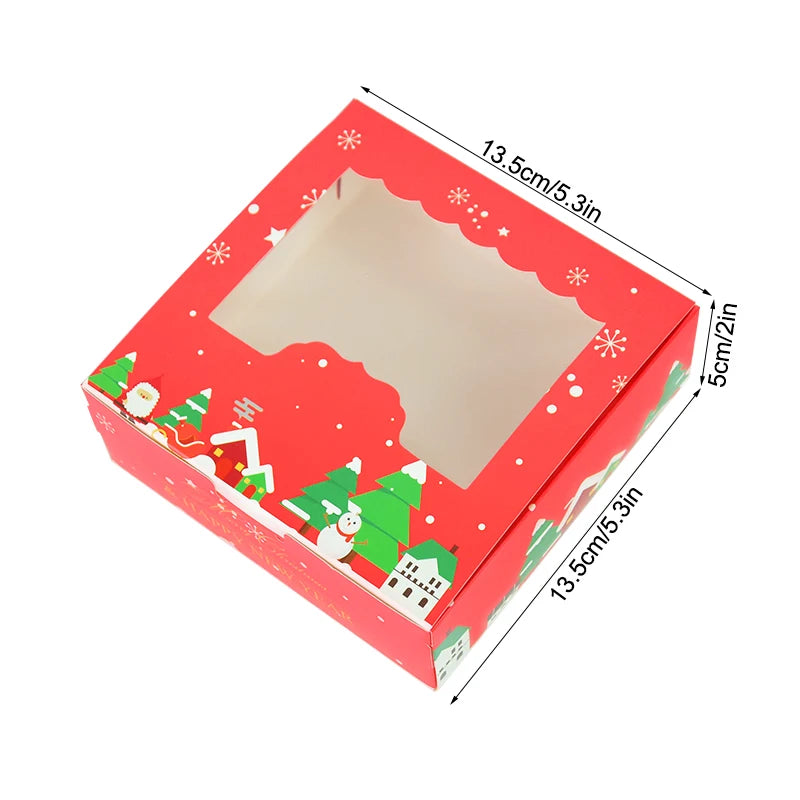 Christmas Cookie Boxes with Window | Treat Gift Packaging 5/10 Pcs Gift Cookie Box Babs