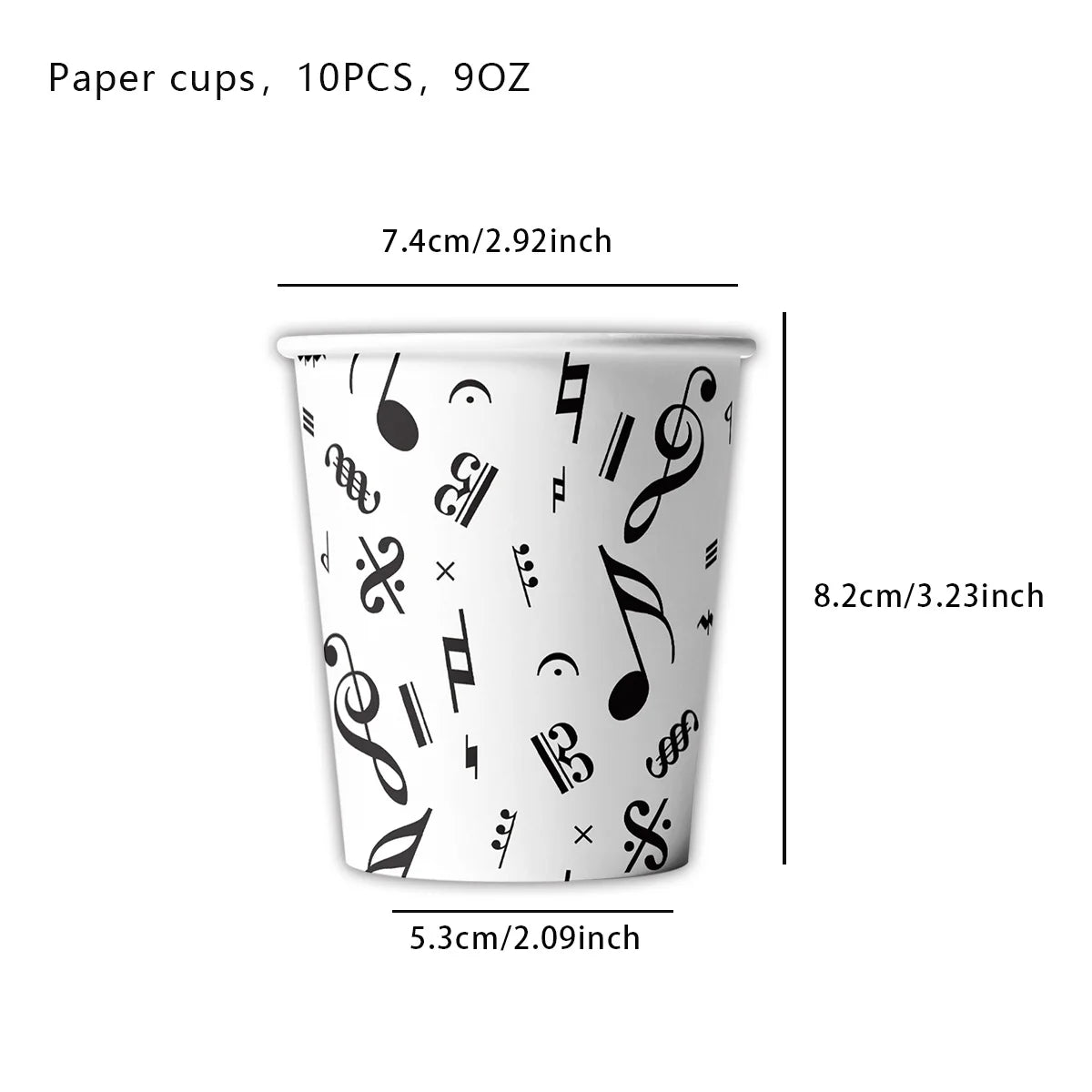 Music Note Party Supplies – Tableware Kit & Foil Balloons Party Supplies Kit Babs cups