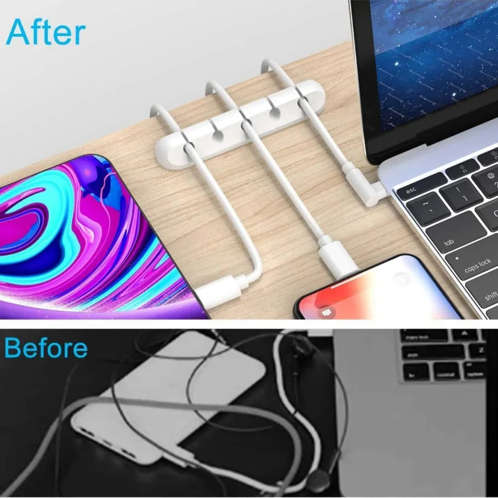 Self-Adhesive Cable Clips No-Drill Cord Organizer 6-Pack Cable Clips Organizer Babs