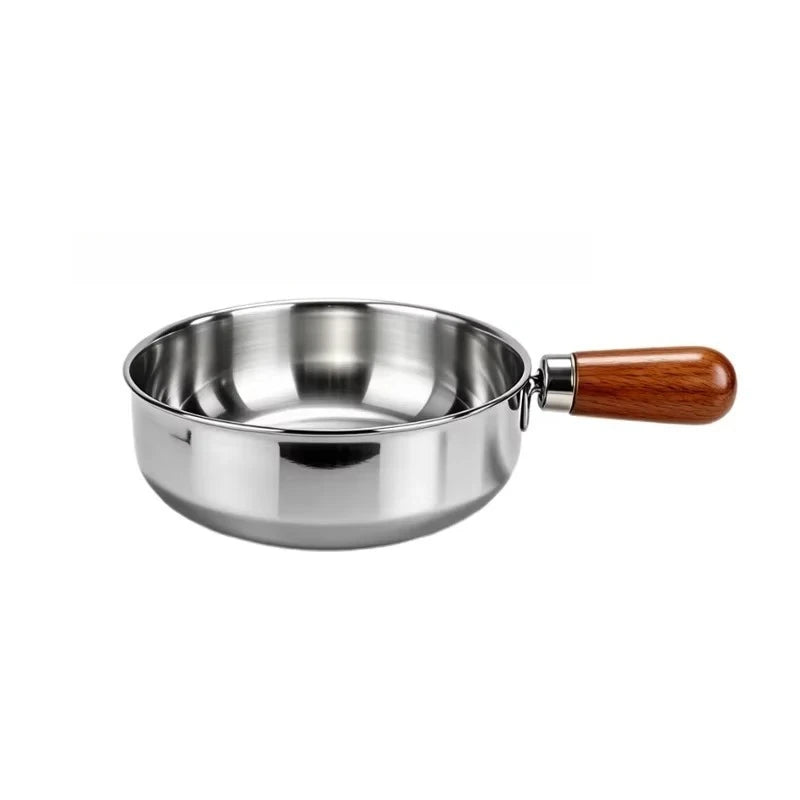 Stainless Steel Milk Pot – Wooden Handle, Induction Compatible Stainless Steel Saucepan Babs