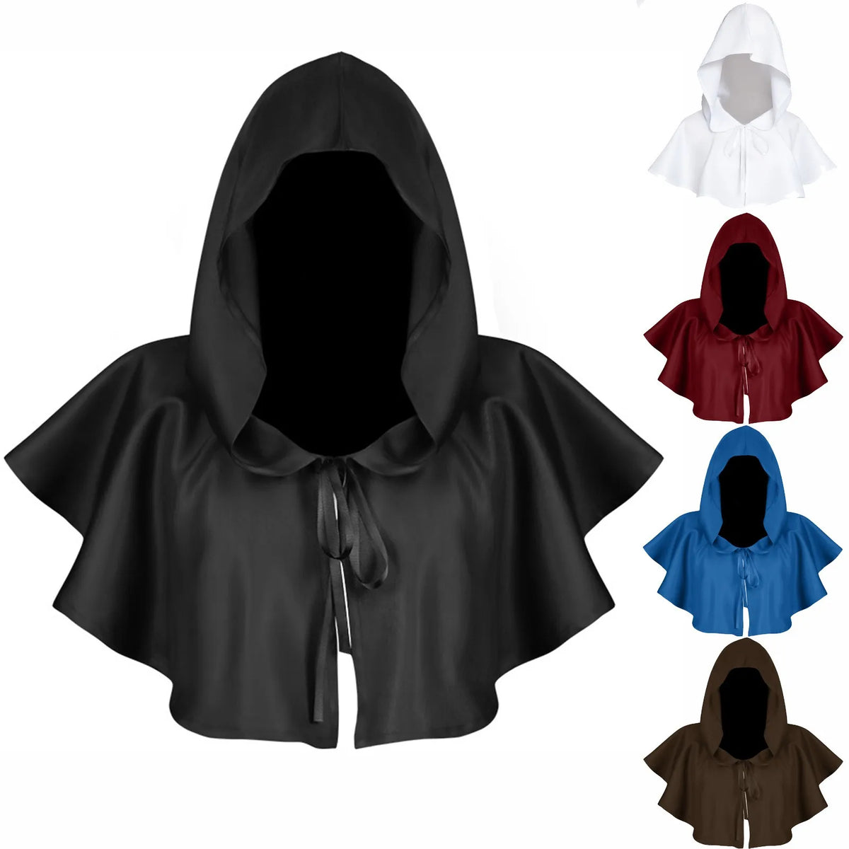 Medieval Hooded Cloak Cape – Halloween Monk Priest Costume Halloween Costume Cape Babs