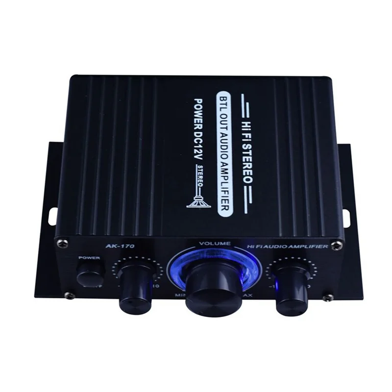 Mini HiFi 2-Channel Audio Power Amplifier 400W AK170 DC 12V Audio Power Amplifier Babs