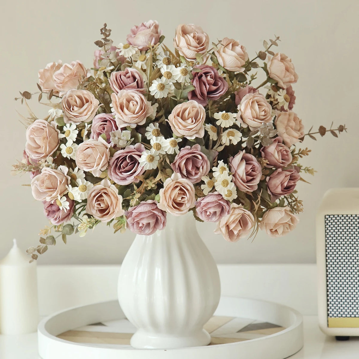 Artificial Silk Rose Bouquet for Wedding & Home Decor Artificial Silk Flowers Babs