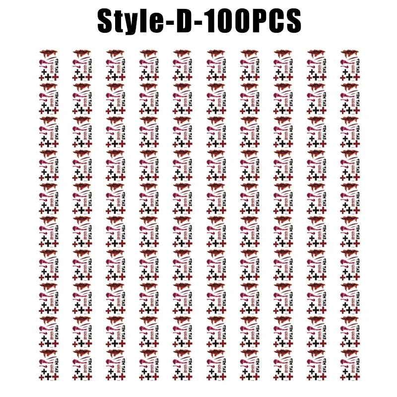 Halloween Wound Temporary Tattoos – Realistic Blood FX Costume Temporary Tattoo Babs D-100PCS