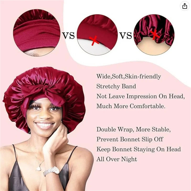 Women's Elastic Sleeping Hat – Solid Color Hair Care Cap Sleeping Hair Cap Babs