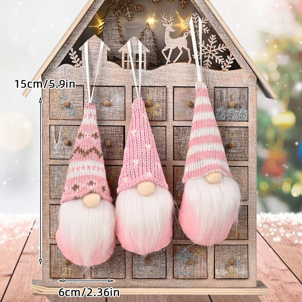 Christmas Gnome Elf Doll Pendants – Xmas Tree Ornaments 3/4 Pcs Christmas Tree Ornament Babs B 3pcs
