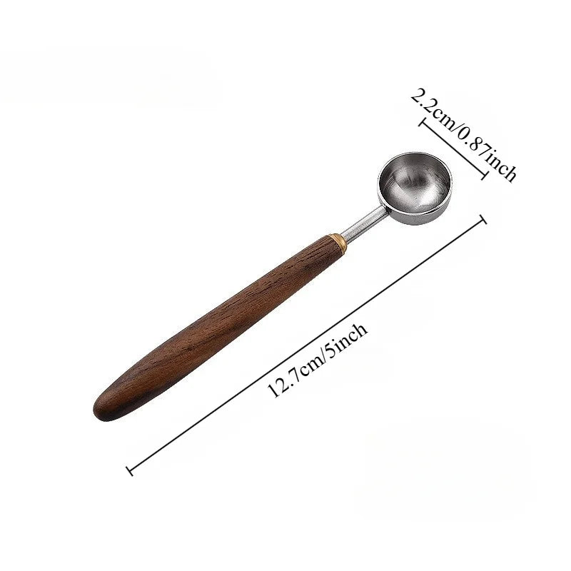 Walnut Wood Handle Stainless Steel Coffee Scoop & Spoon Coffee Measuring Spoon Babs S