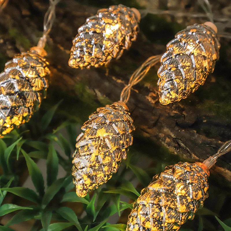 Pine Cone String Lights 1.6M 10 LED Christmas Fairy Lights Christmas String Lights Babs