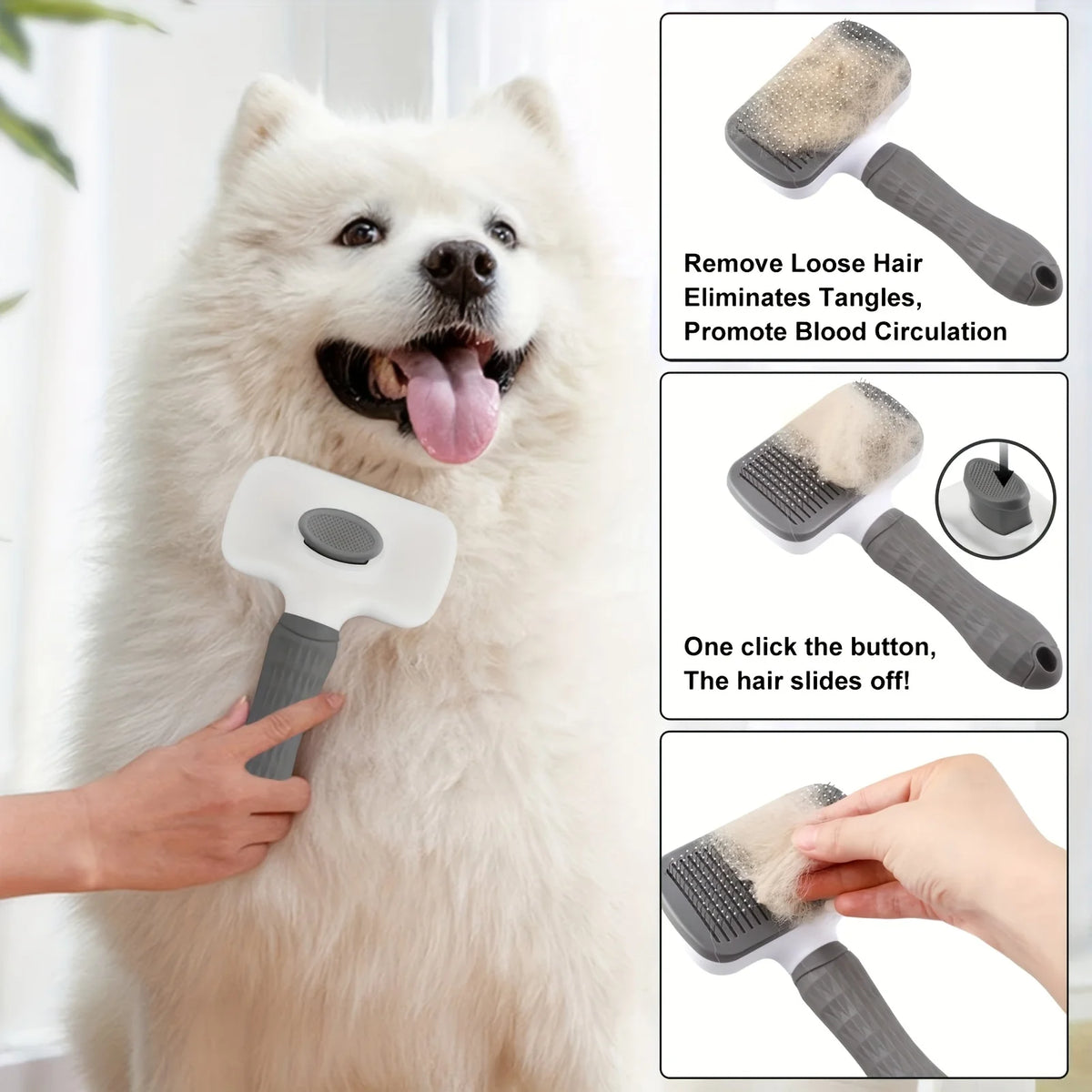 2-Piece Pet Grooming Set – Slicker Brush & Flea Comb Pet Grooming Set Babs