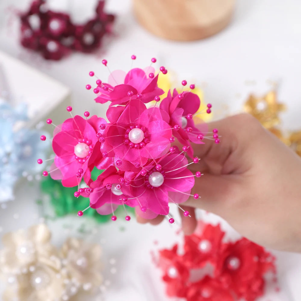 6Pcs Artificial Chiffon Rose Bouquet for Wedding & Home Decor Artificial Flower Bouquet Babs