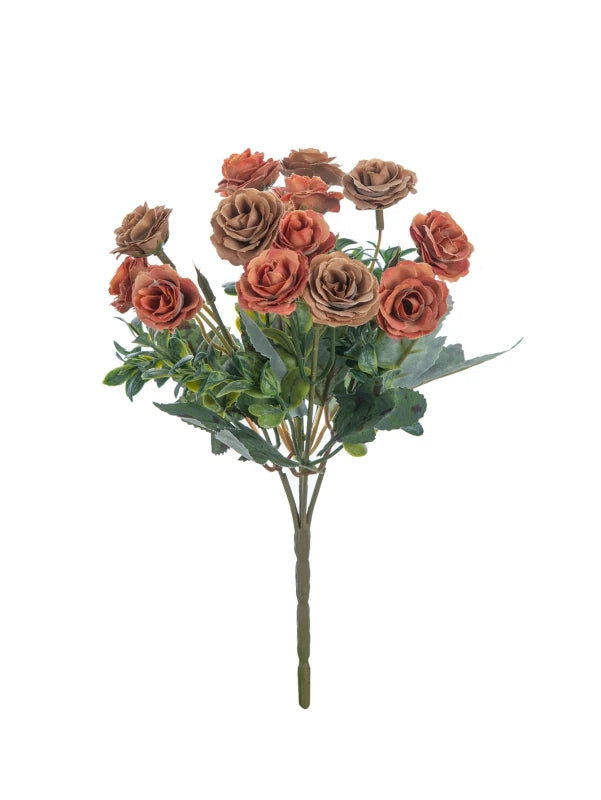 Artificial Silk Rose Bouquet for Wedding & Home Décor Artificial Flower Bouquet Babs Orange 1pc