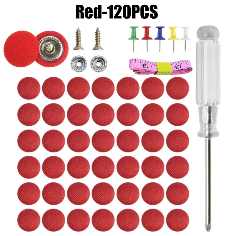 Car Headliner Repair Buckle & Fabric Rivet Screw Set 20–120 Pc Headliner Repair Kit Babs Red-120PCS