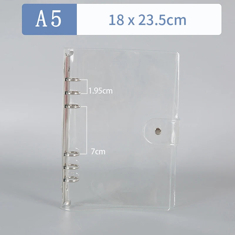A5/A6 Transparent Glitter PVC Ring Binder Planner File Folder Ring Binder Planner Babs
