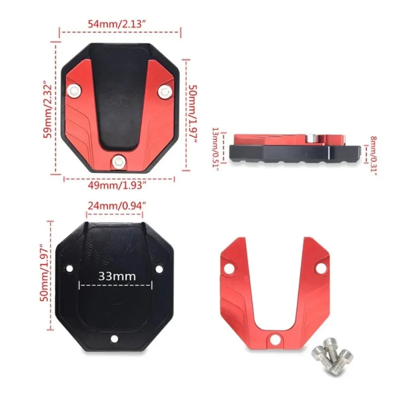 Aluminum Alloy Motorcycle Kickstand Extender Foot Pad Kickstand Extender Pad Babs