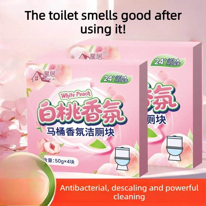 White Peach Toilet Cleaner Blocks – Fresh & Antibacterial Toilet Cleaner Block Babs