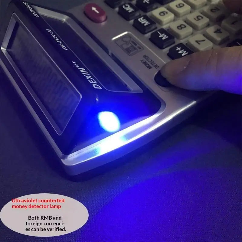 HUXUAN 12-Digit Dual Display Calculator with Money Detector Desktop Calculator Babs