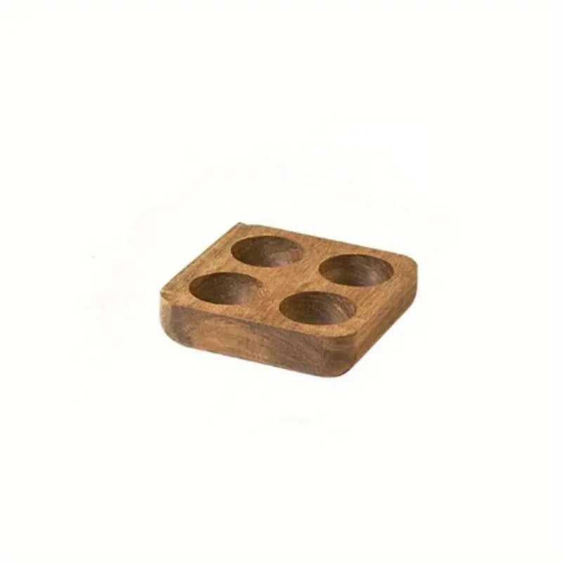 Acacia Wood 12-Egg Tray Desktop Holder – Protective Rack Wooden Egg Tray Babs 4 Grids