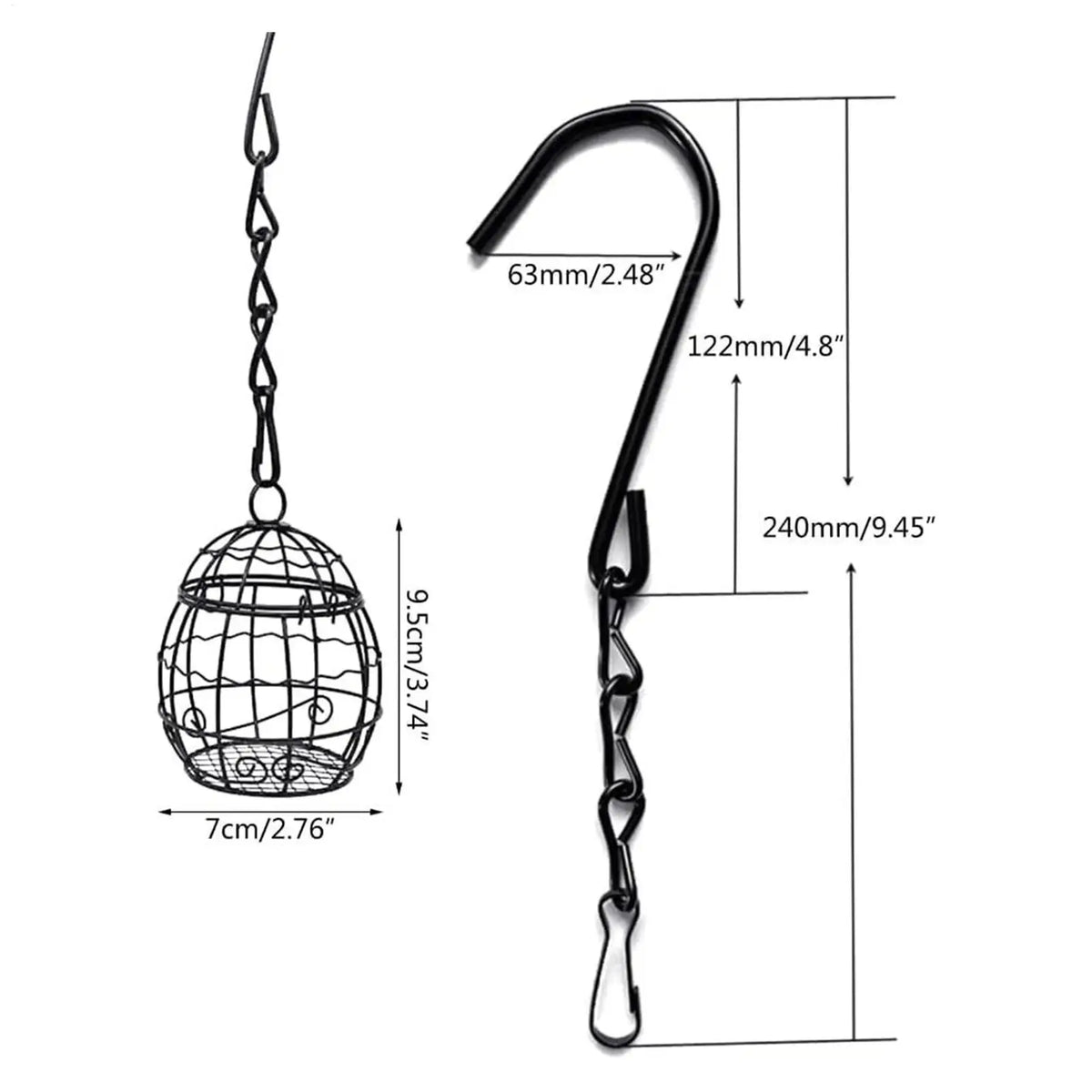Hanging Metal Suet Ball Bird Feeder – Garden Wild Bird Feeder Suet Ball Bird Feeder Babs