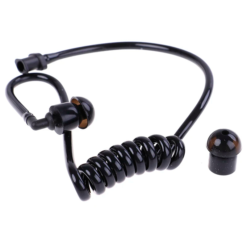 Black Coil Acoustic Air Tube Earplug – Universal Radio Earpiece Earpiece Air Tube Babs