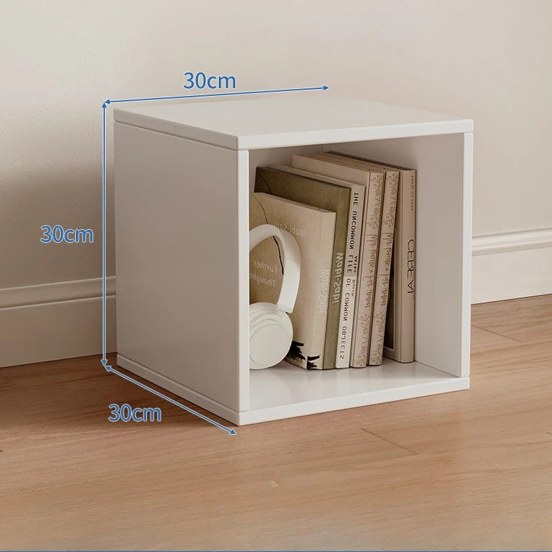 Modern Nordic Cube Bookcase with Storage Cabinet – 30cm Cube Bookcase Babs White Doorless