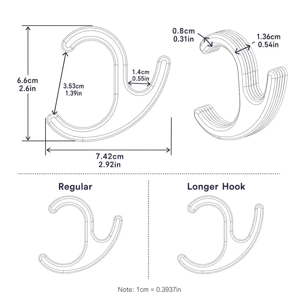 No-Drill C-Clip Desk Hook – Bag Hanger, 8kg, 15–35mm Desks Desk Bag Hook Babs
