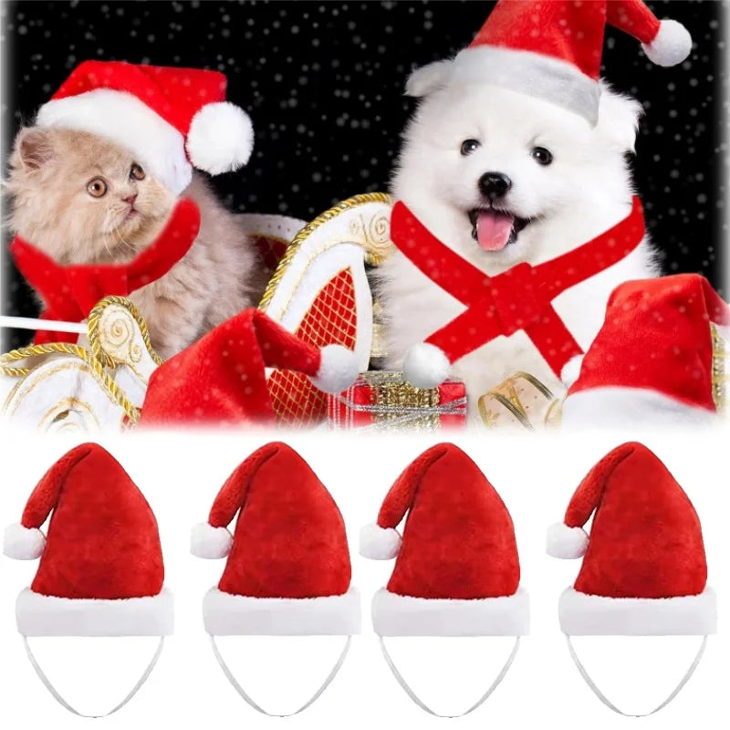 Festive Pet Santa Hat – Plush Christmas Cap for Dogs & Cats Pet Holiday Costume Babs