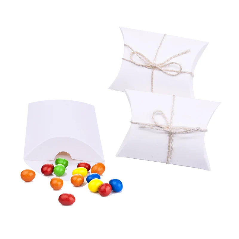 Pillow Candy Gift Boxes Kraft Paper Party Favors 10/20/30 Pcs Gift Packaging Boxes Babs