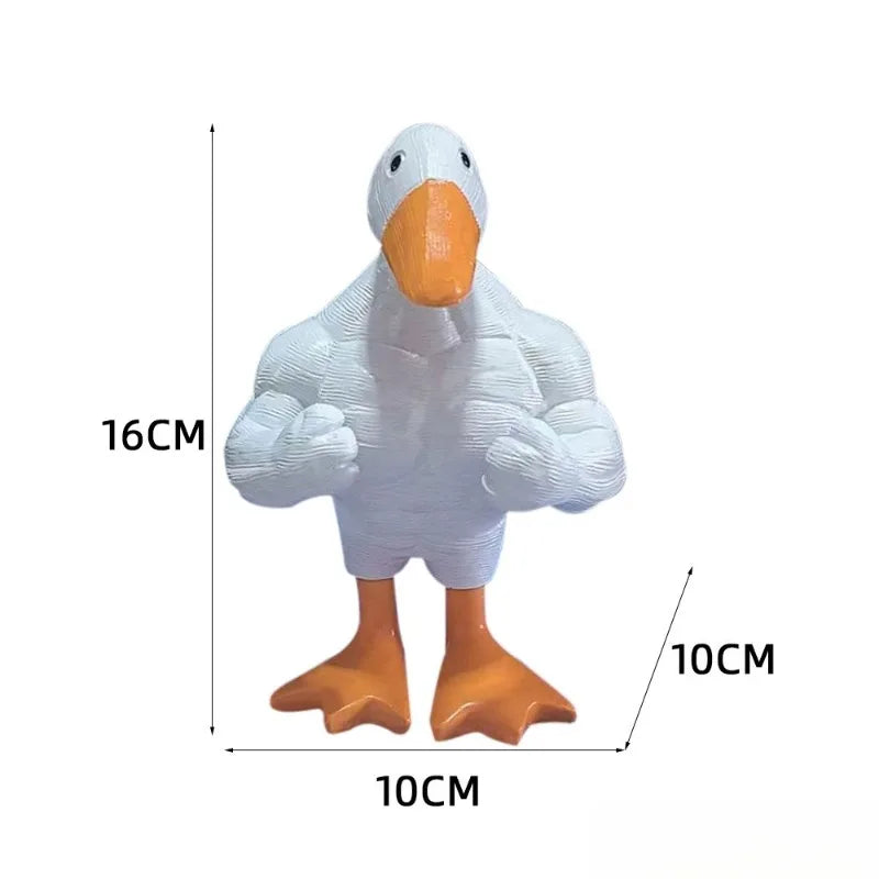 Funny Muscle Duck Statue – Resin Desktop Sculpture Ornament Novelty Sculpture Babs 1pc
