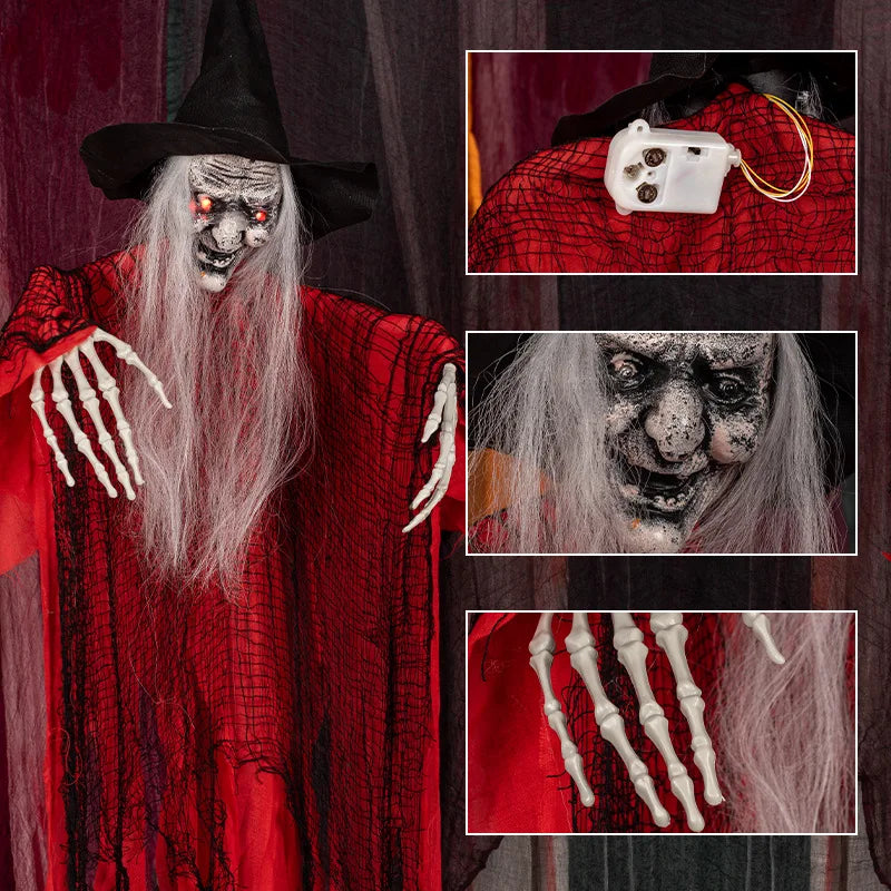 Halloween Hanging Witch Decoration – Motion Sensor, Sound & Light Halloween Hanging Decoration Babs