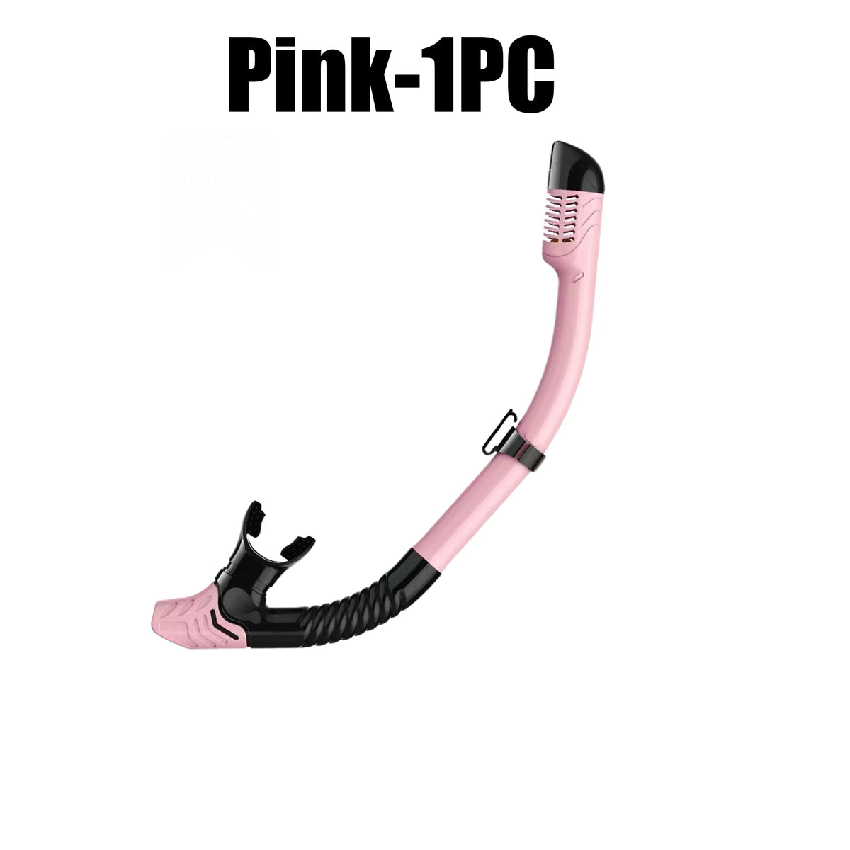 Full Dry Snorkel for Adults – Silicone Mouthpiece & Clip Dry Snorkel Babs Pink 1PC