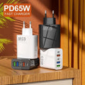HUXUAN 120W Fast Wall Charger – 3 USB-A & 2 USB-C PD Ports Wall Charger Adapter Babs A6