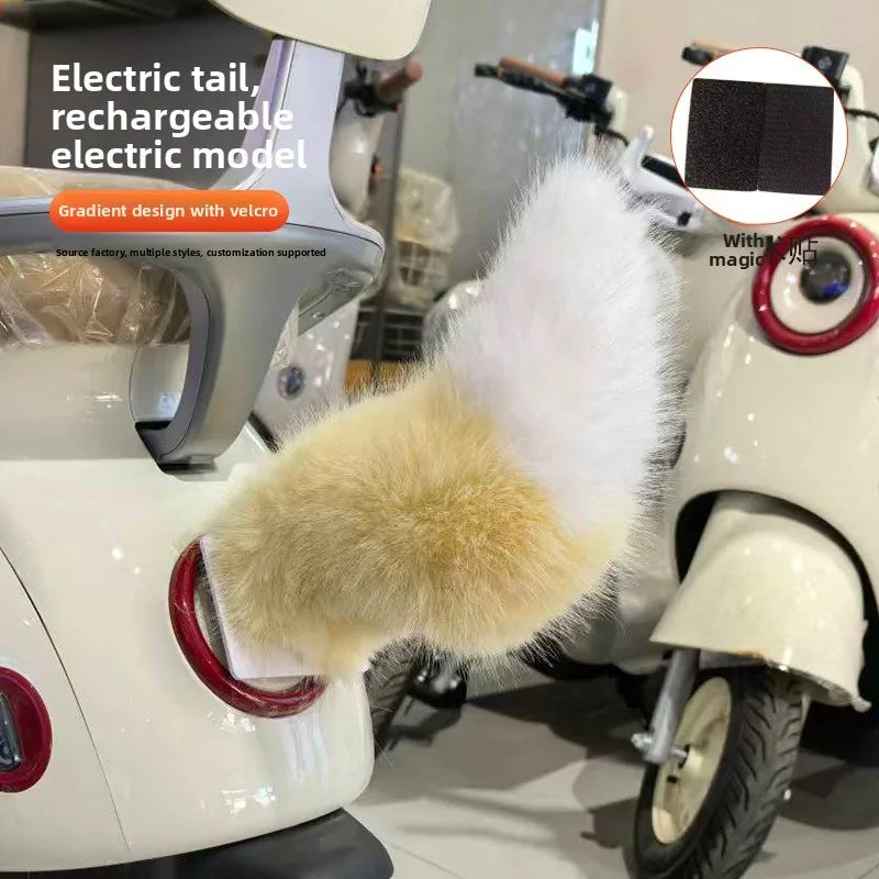 Electric Wagging Fox Tail Car Decor – Sound & Remote Control Car Tail Decoration Babs