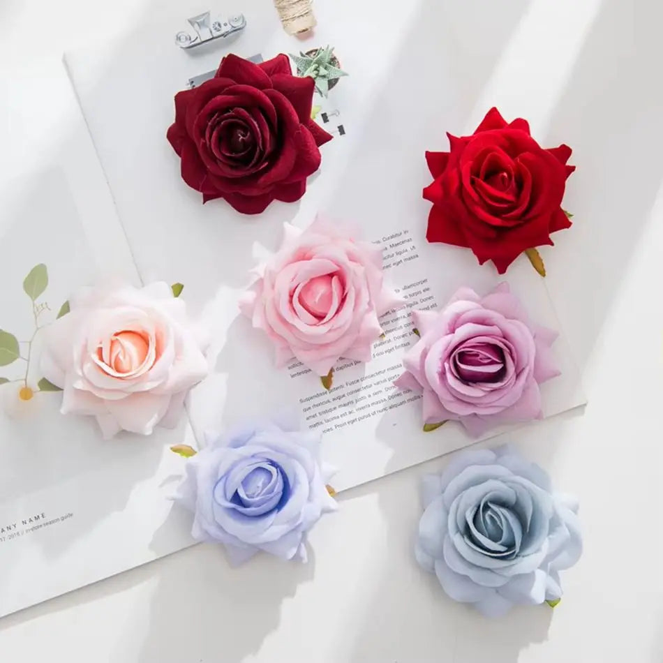 Silk Rose Heads Artificial Flowers – Wedding & Home Décor Artificial Silk Flowers Babs