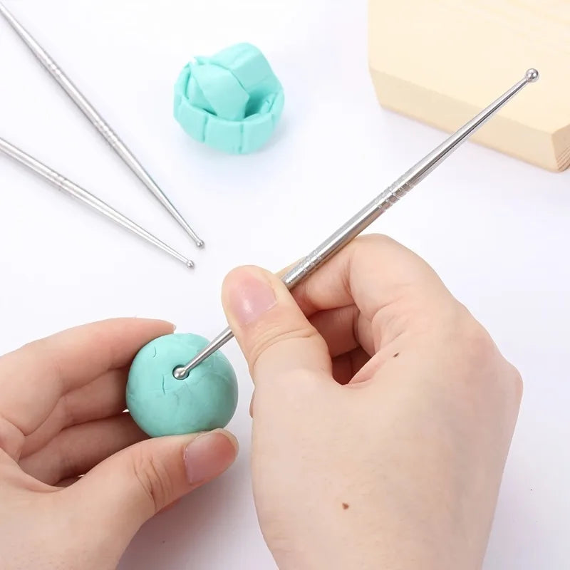 3-Piece Metal Pottery & Clay Sculpting Tool Set – Ceramic Carving Clay Sculpting Tools Babs