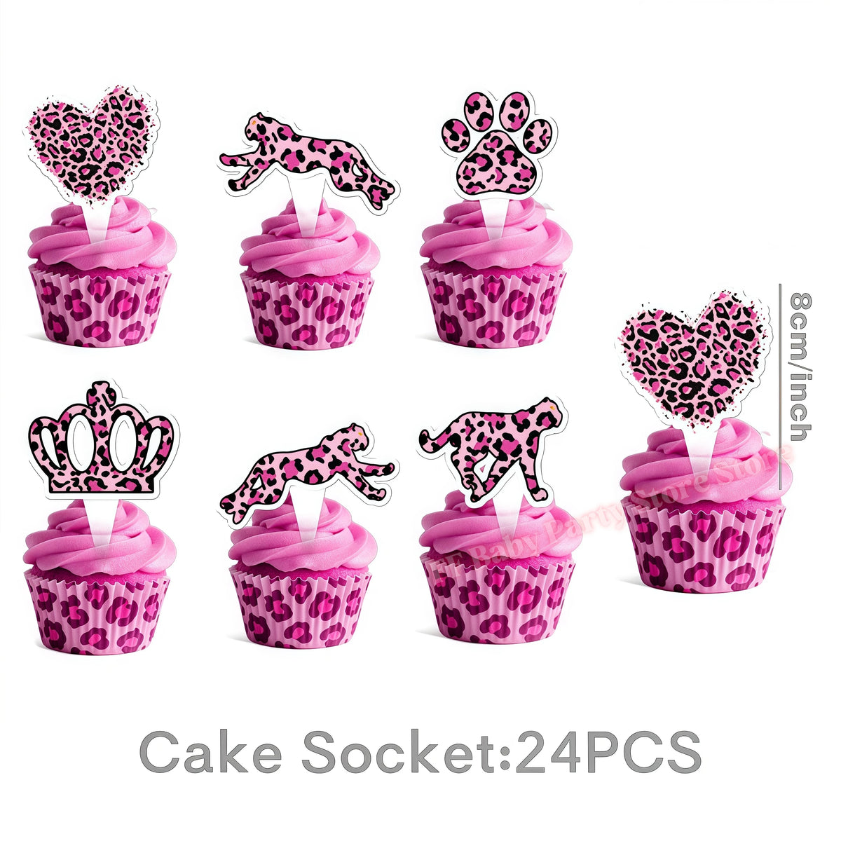 Leopard Print Birthday Party Supplies – Plates, Cups & Decor Party Decoration Set Babs 24pcs cupcake topper others