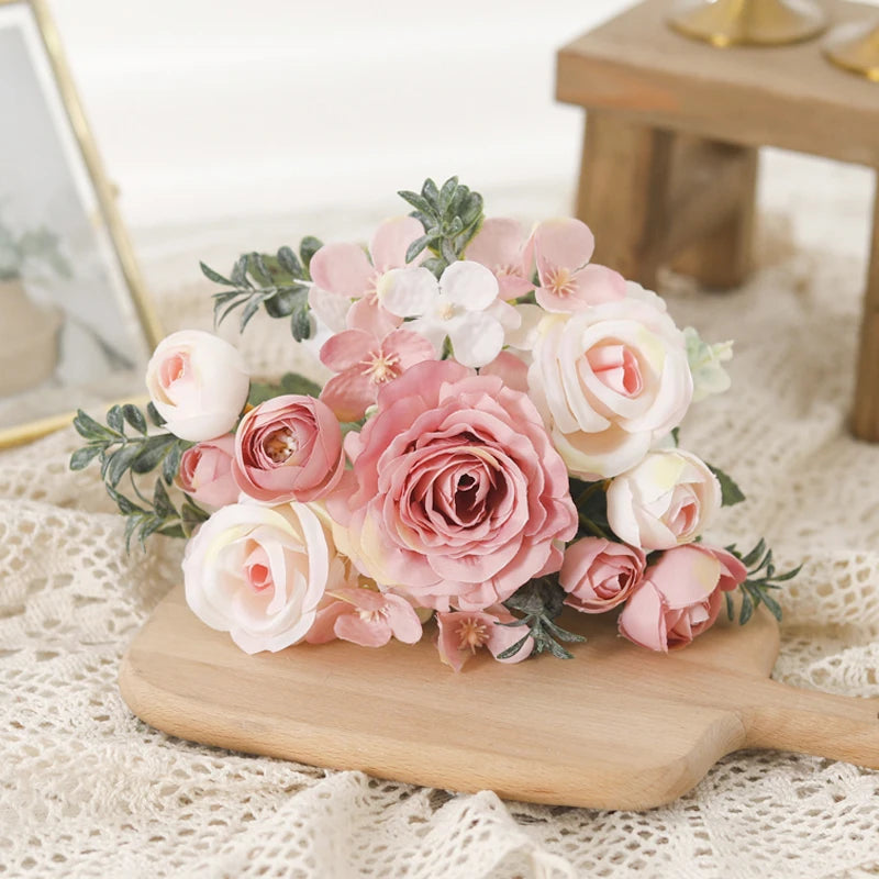 Silk Rose Garland – Artificial Flower for Wedding & Home Decor Artificial Flower Garland Babs Pink 3PC