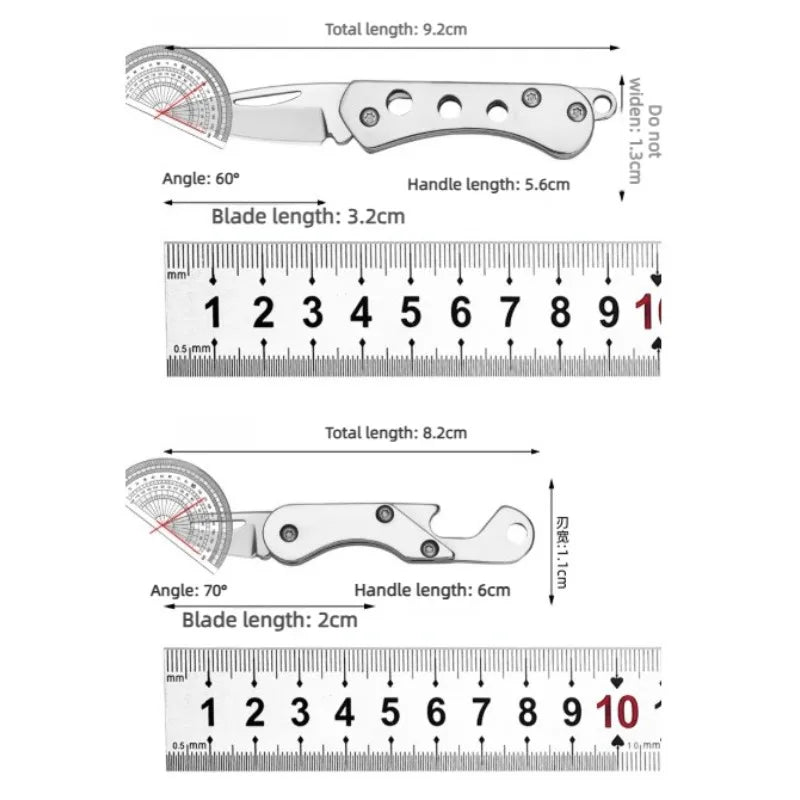 Stainless Steel Folding Pocket Knife – Keychain EDC Tool Folding Pocket Knife Babs