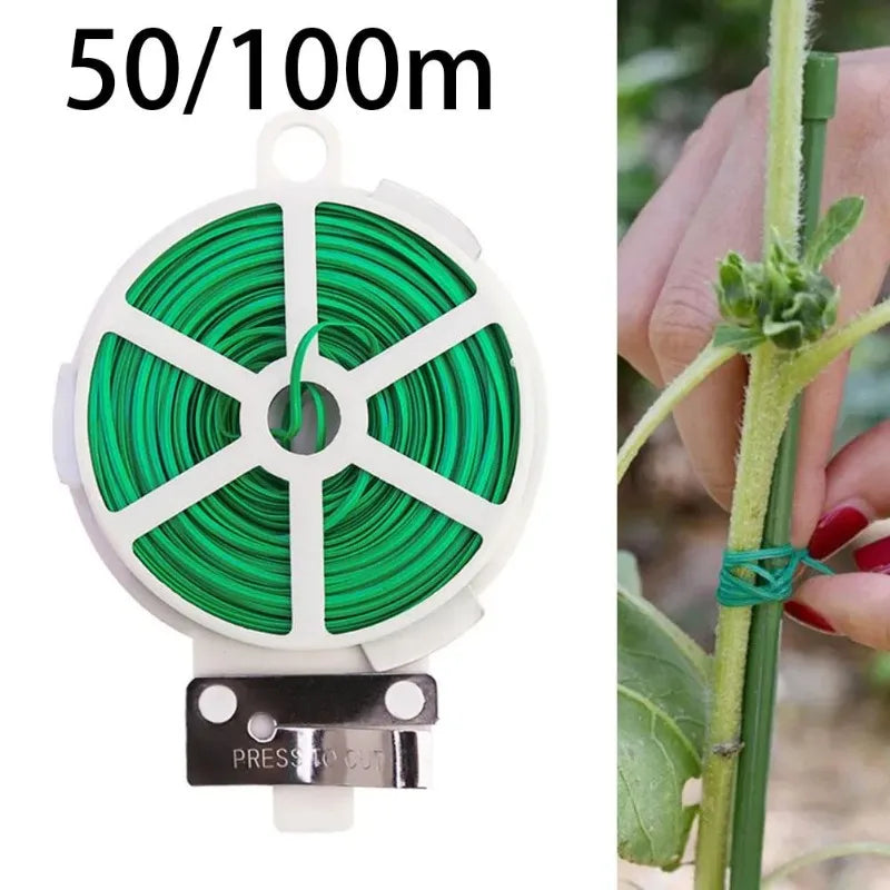 Green Garden Wire Ties Roll – Plant Support Straps 20–100M Garden Wire Ties Babs
