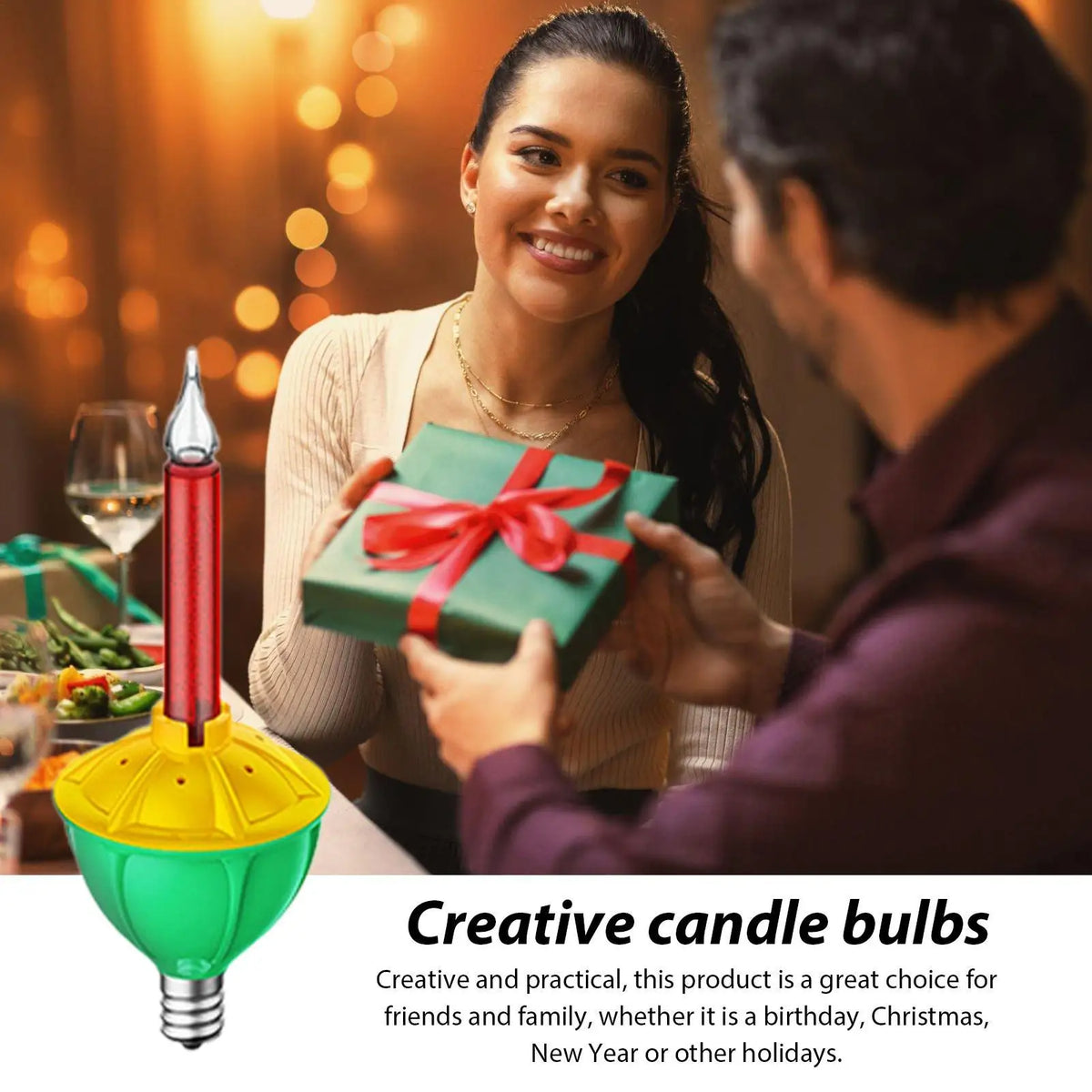 3-Pack Bubble Light Replacement Bulbs – Multi-Color C7/E12 Christmas Light Bulbs Babs