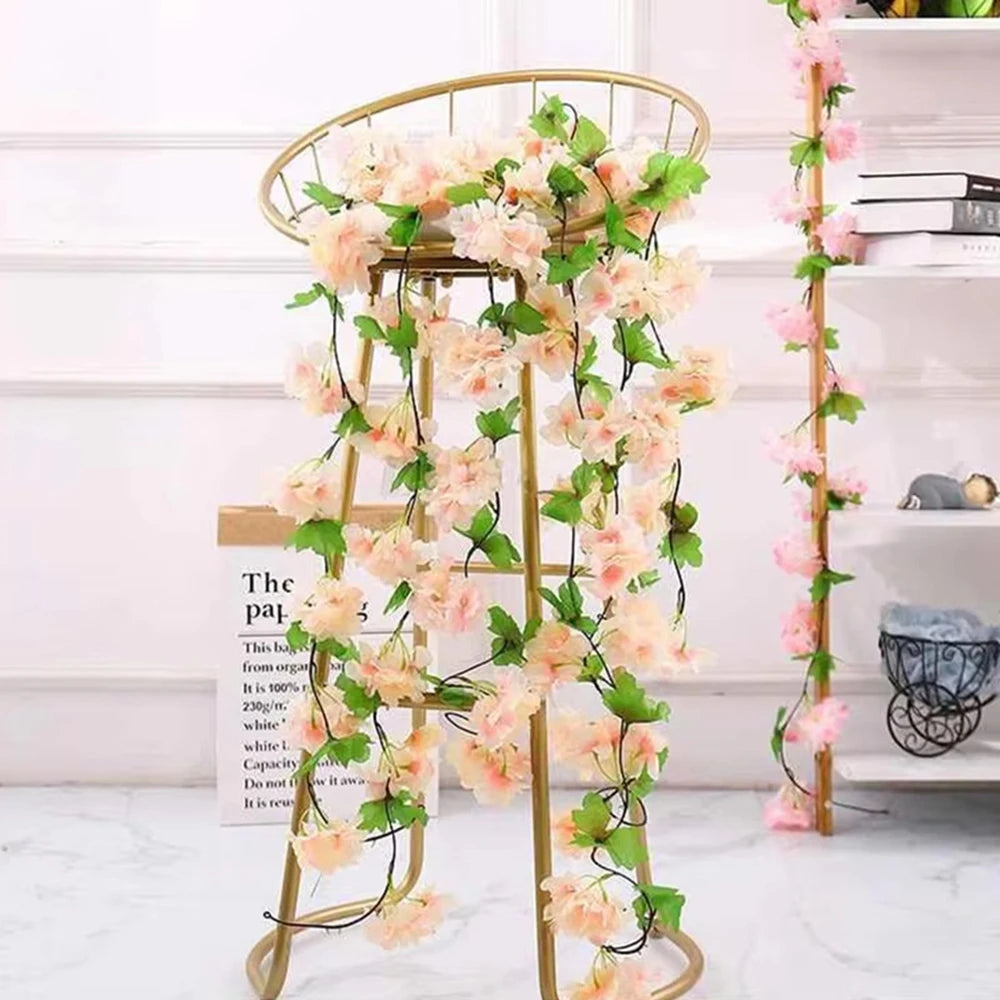 220cm Artificial Cherry Blossom Vine | Silk Flower Garland Artificial Flower Vine Babs