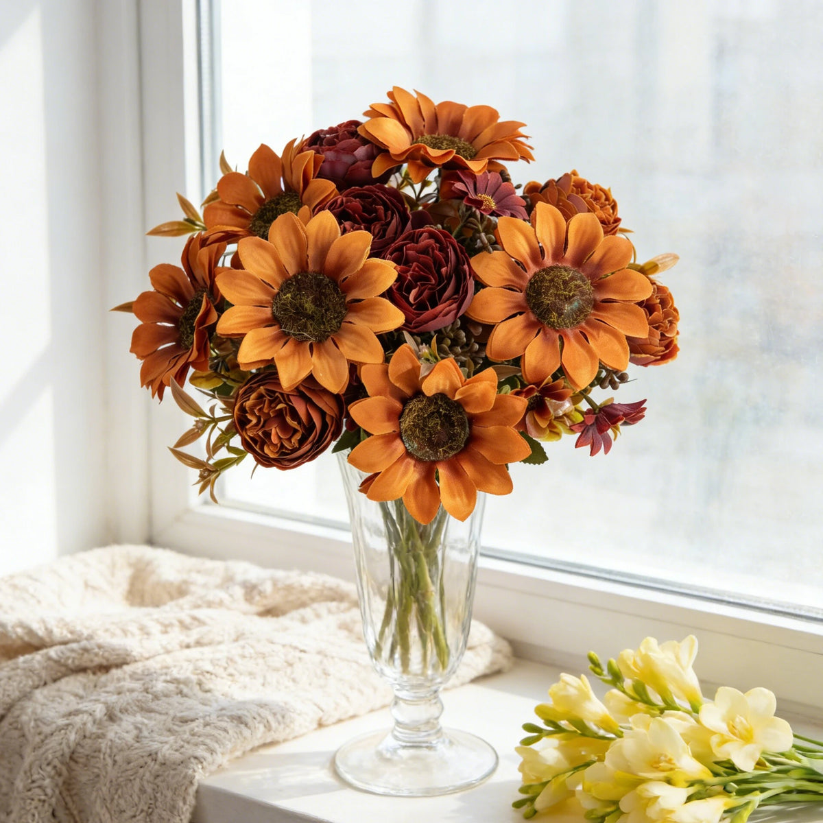 Silk Sunflower Artificial Bouquet – Wedding & Home Décor Artificial Flower Bouquet Babs