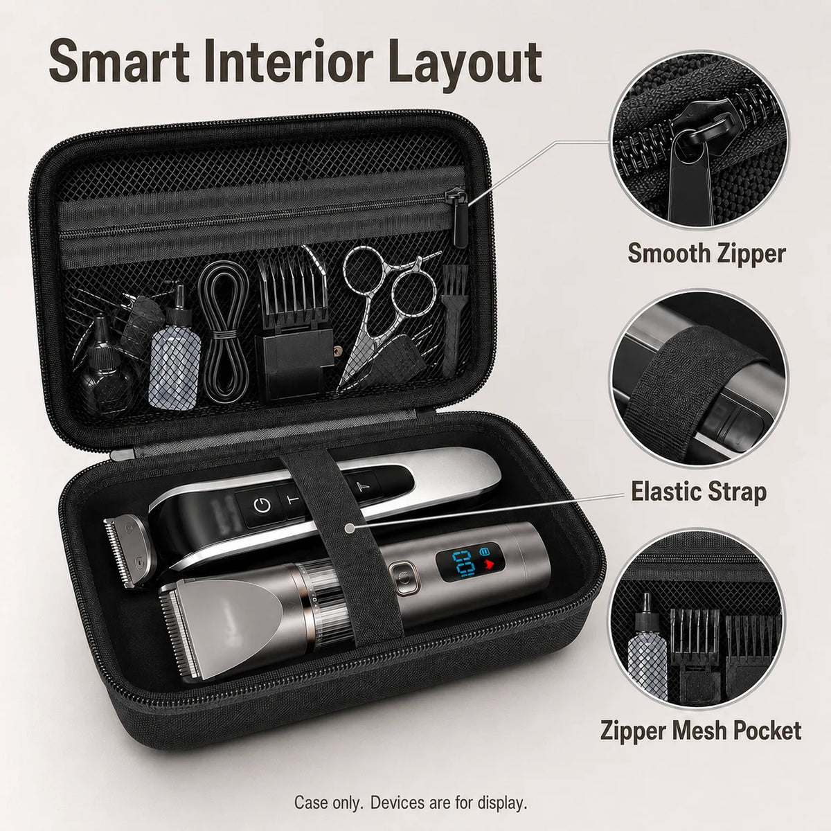 2pc Hair Clipper Case Barber Trimmer Organizer Travel Bag Clipper Organizer Bag Babs