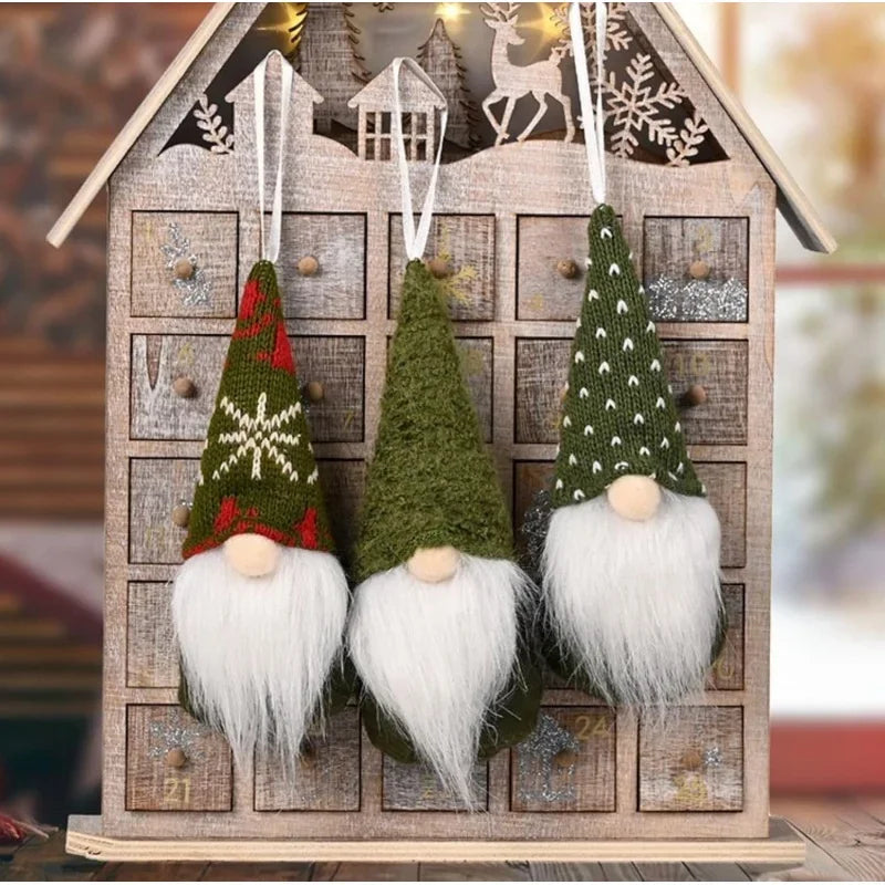 3pcs Christmas Hanging Gnome Ornaments | Santa Figurine Set Christmas Ornaments Babs