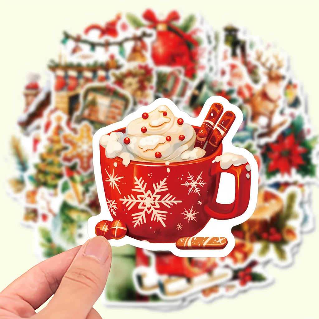 50 Christmas Vinyl Stickers – Laptops, Bottles & More Vinyl Sticker Pack Babs 50PCS