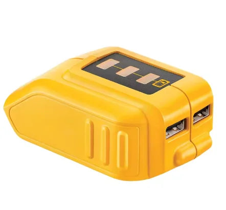 Dewalt 12–20V Li-Ion Battery Dual USB Charger Adapter DCB090 Battery Charger Adapter Babs Yellow