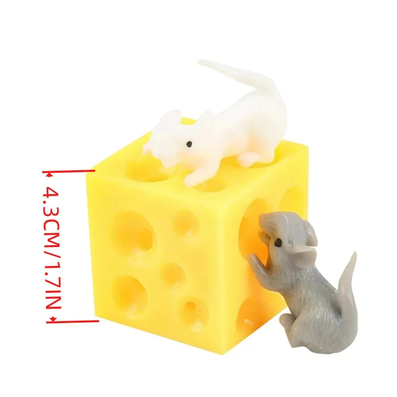 Mice in Cheese Squishy Fidget Toy – Funny Novelty Party Gift Novelty Squishy Toy Babs 1pcs