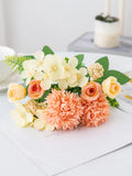 Silk Artificial Rose & Chrysanthemum Bouquet – Wedding & Home Décor Artificial Flower Bouquet Babs color 3 1pc