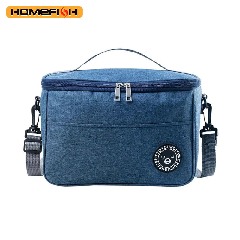 Insulated Lunch Bag – Aluminum Foil Bento Bag with Shoulder Strap Insulated Lunch Bag Babs BLUE